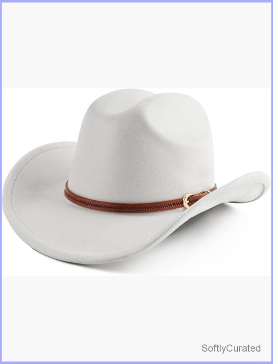 Wide Brim Cowboy Hat, One Size, Suede, Adjustable main image 4